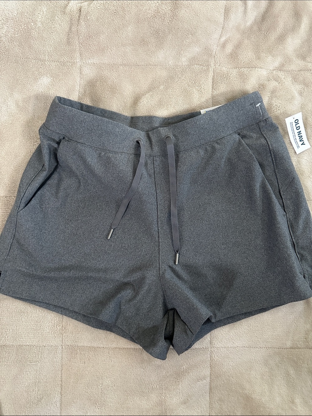 Old Navy Women's Charcoal Powersoft Elastic Waist Athletic Shorts